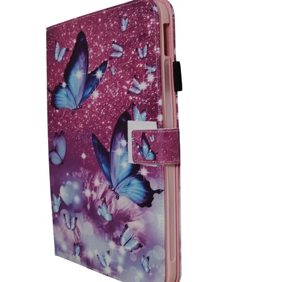 Butterfly iPad 10th Gen Case, Pink Blue & Purple w/ Pen Holder, Magnetic Closure - Picture 3 of 5